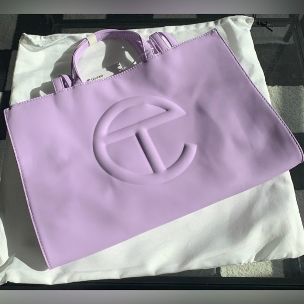 New Authentic Teflar Medium Lavender Shopping Bag